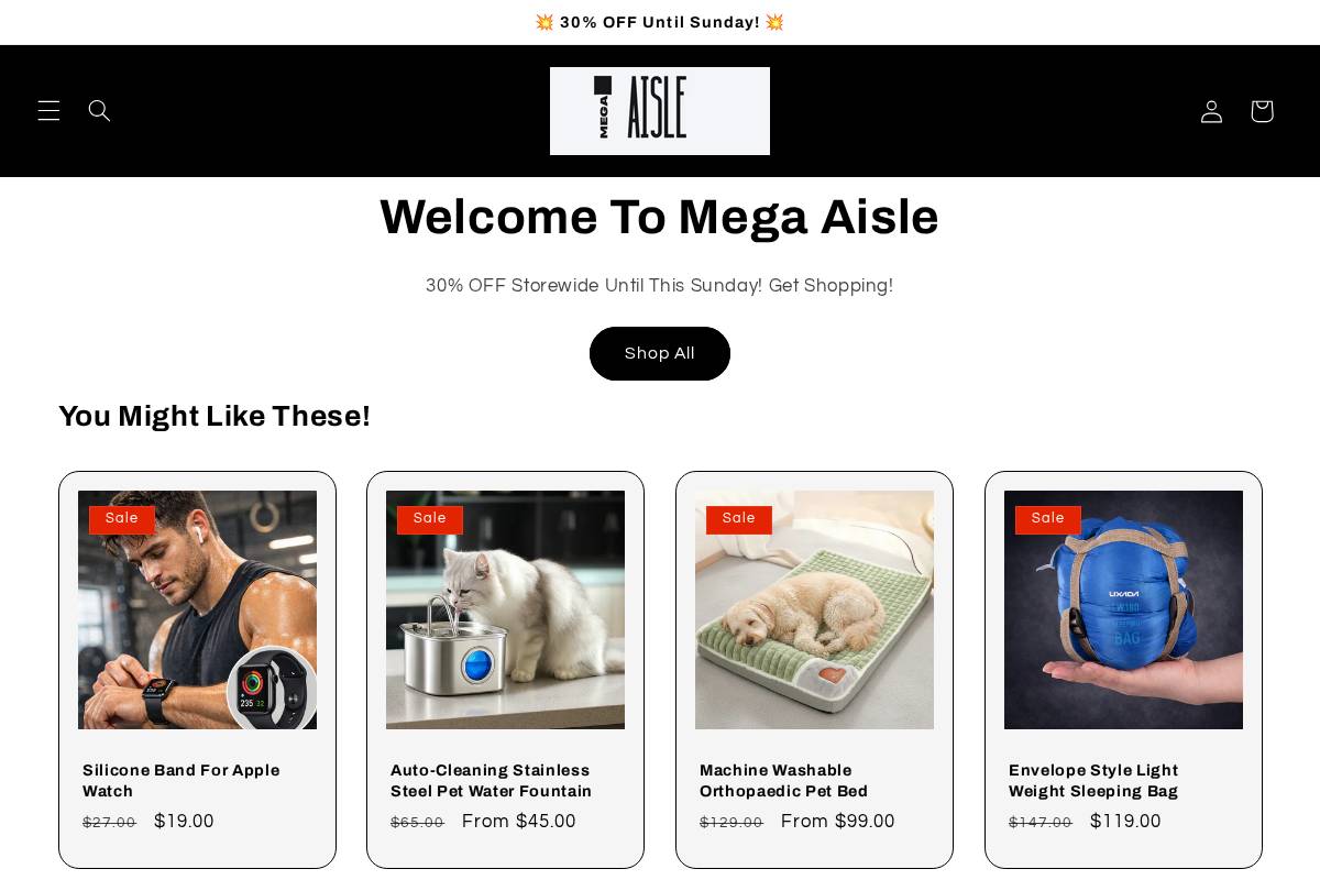 megaaisle.com homepage screenshot