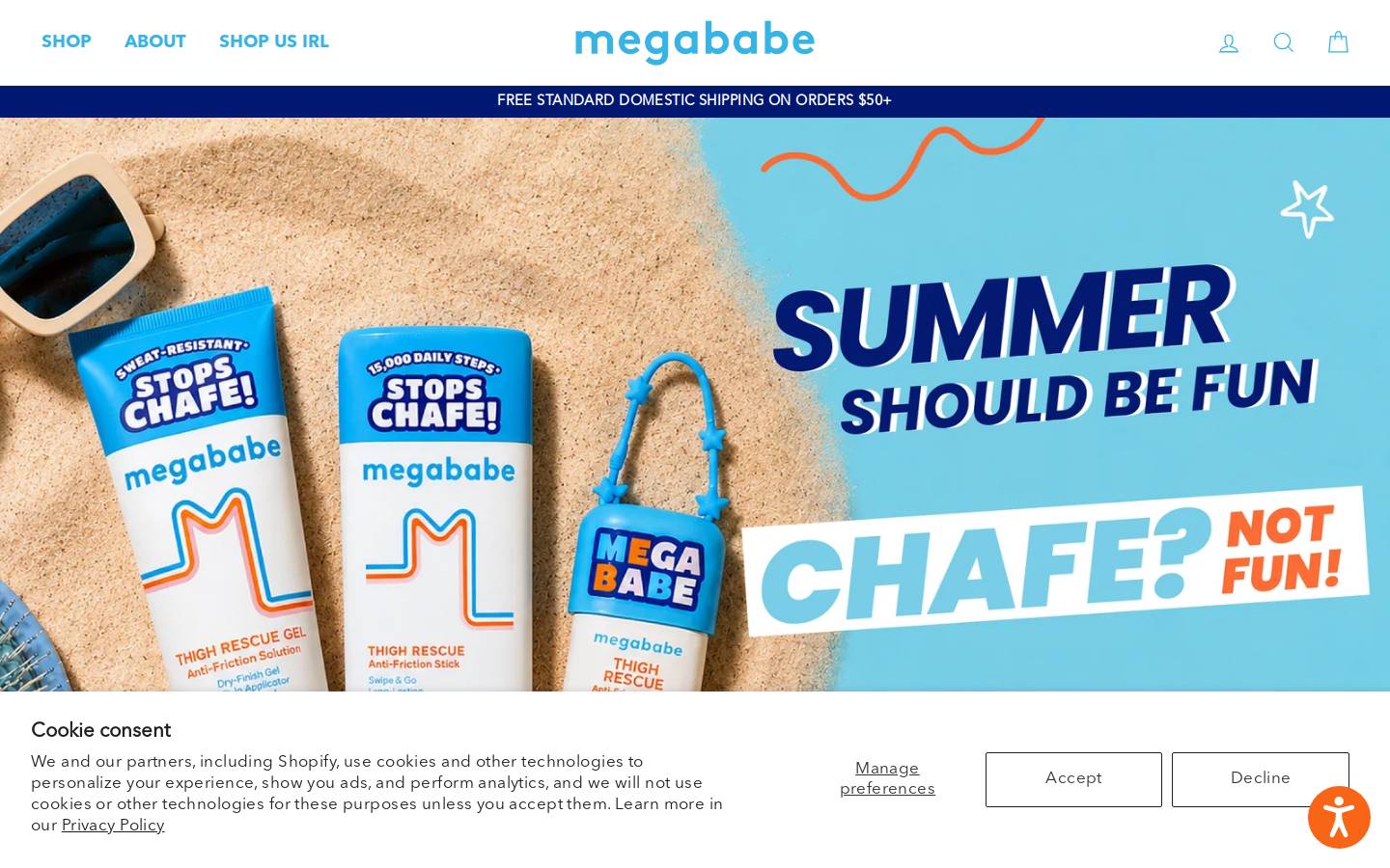 Megababe homepage screenshot