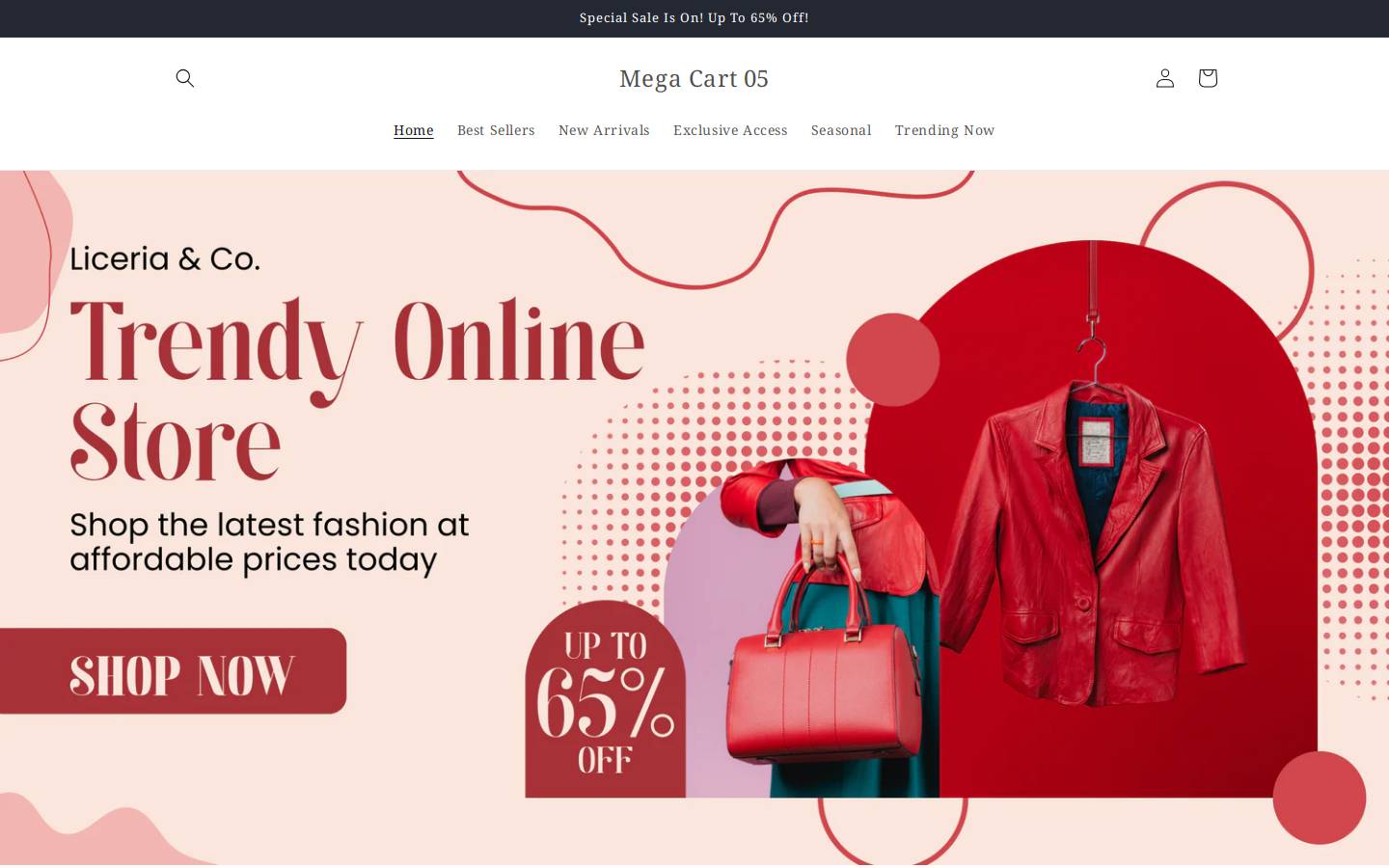 megacart05.store homepage screenshot
