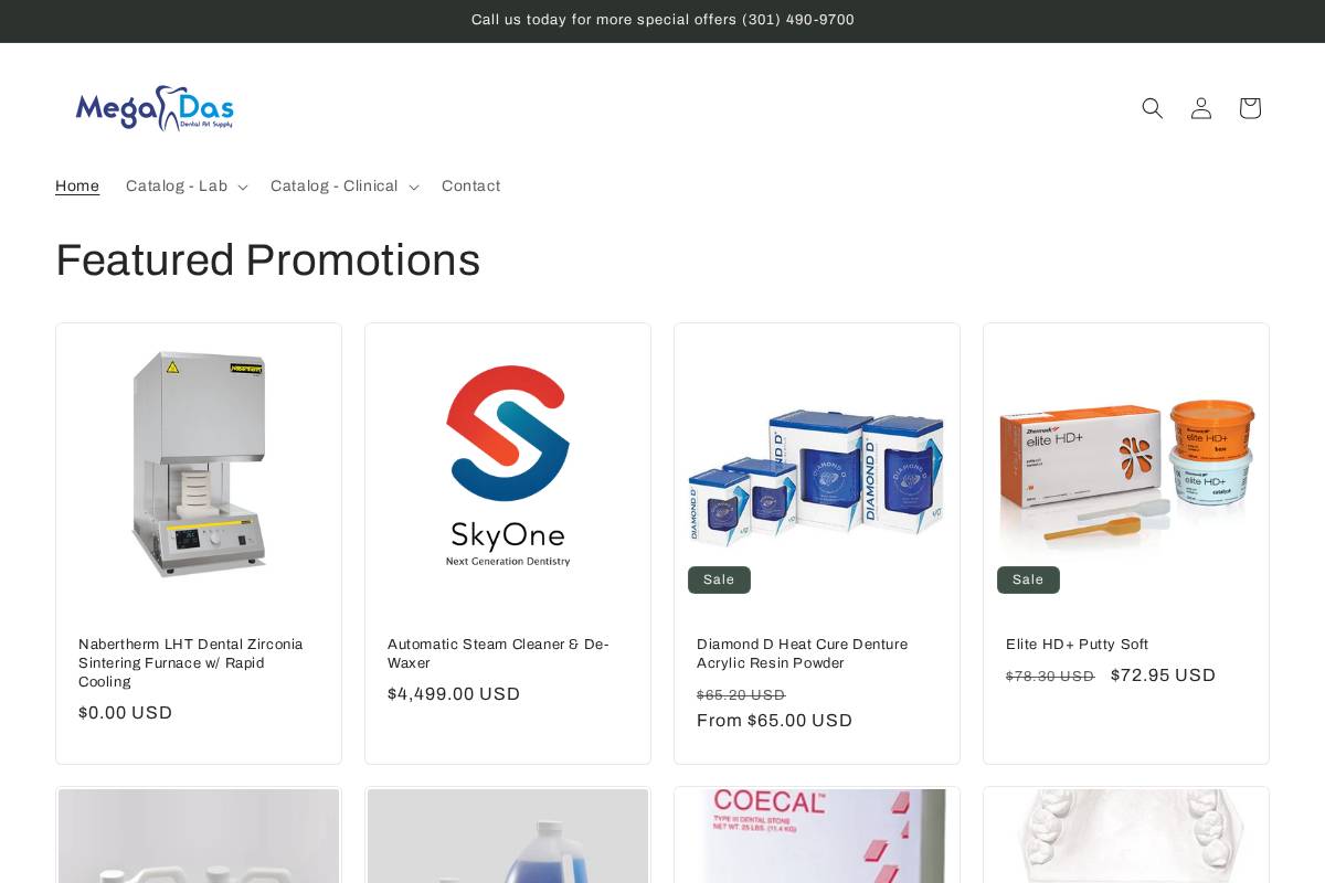 megadas.com homepage screenshot