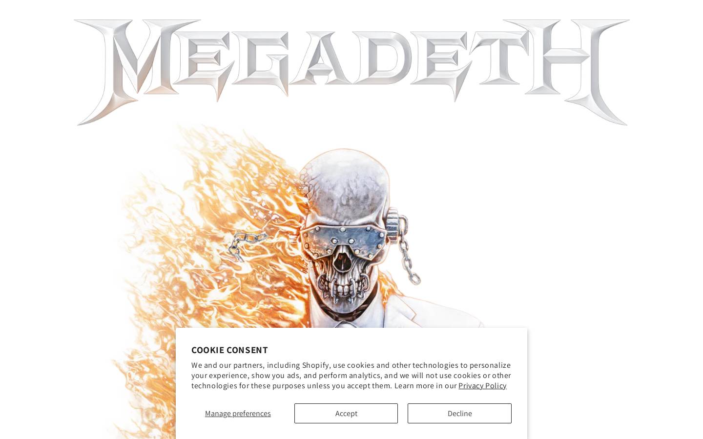 Megadeth homepage screenshot