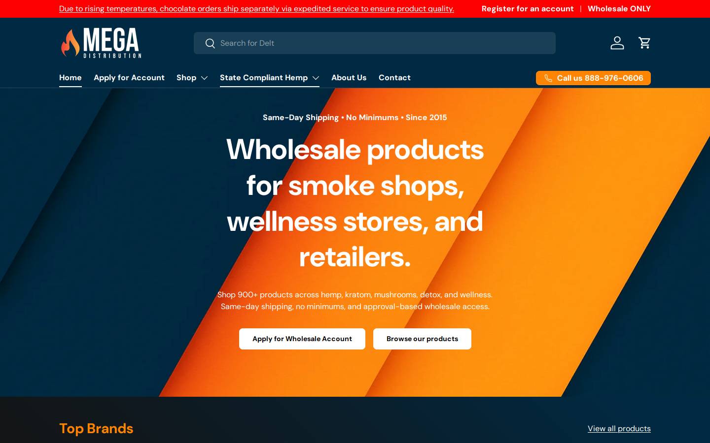 megadistribution.net homepage screenshot