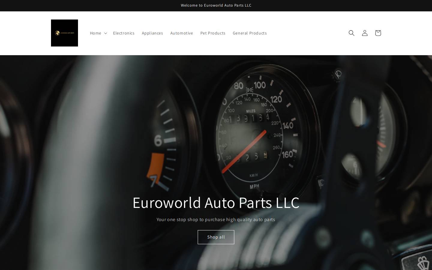 megaeuroworldautoparts.com homepage screenshot