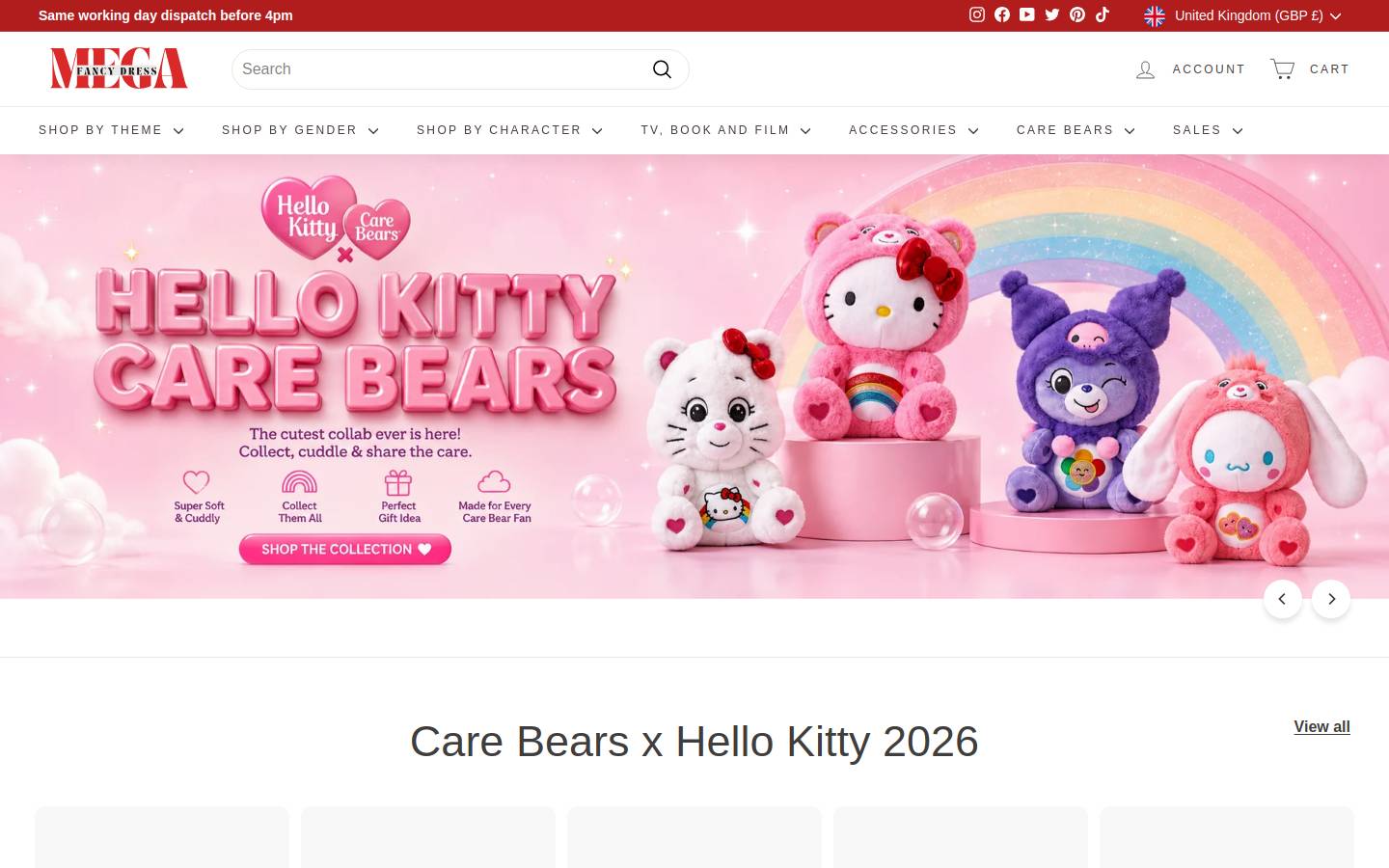 Mega Fancy Dress homepage screenshot