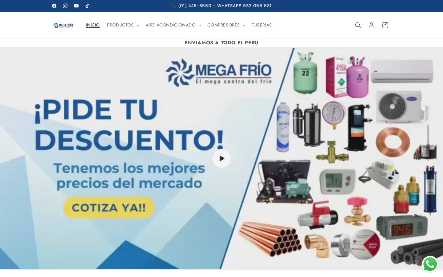 megafrioperu.com homepage screenshot