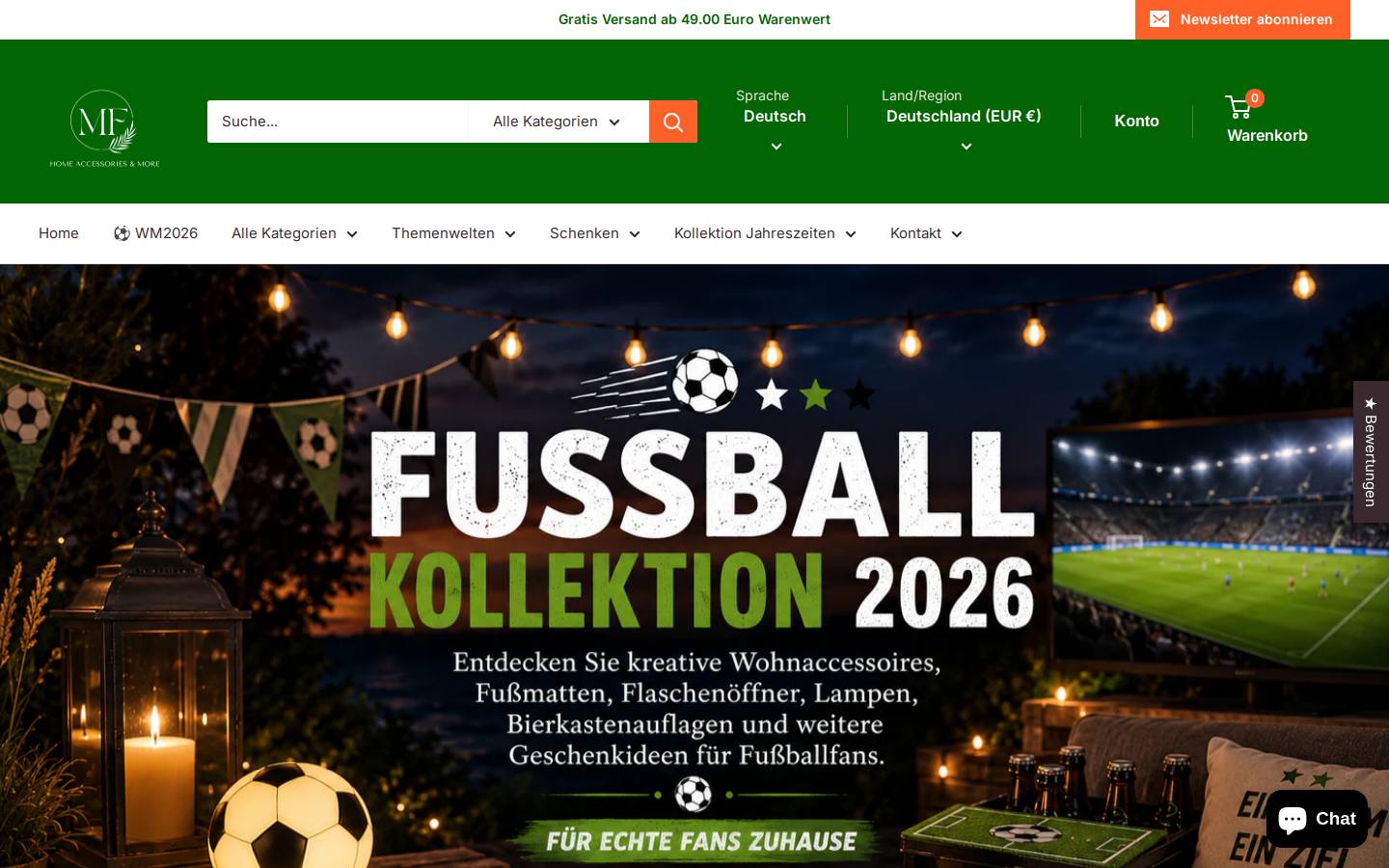 Megafuchs Versandhandel homepage screenshot