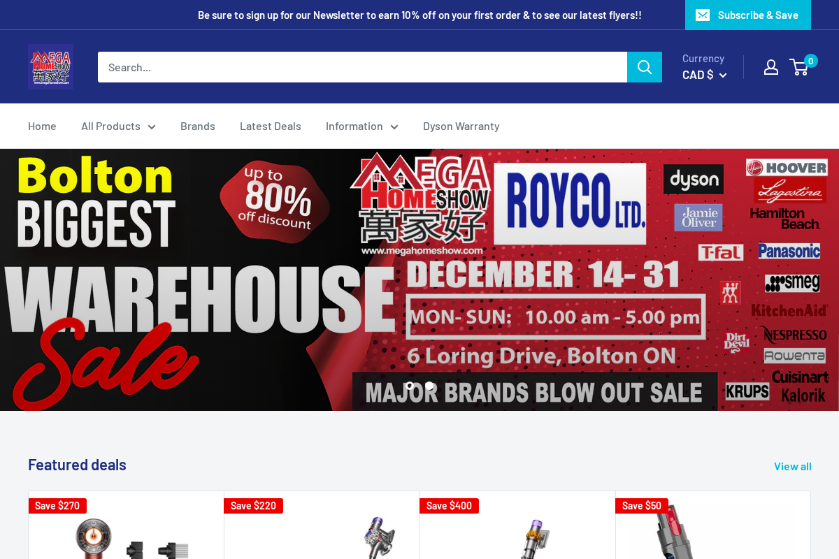 MegaHomeShow homepage screenshot