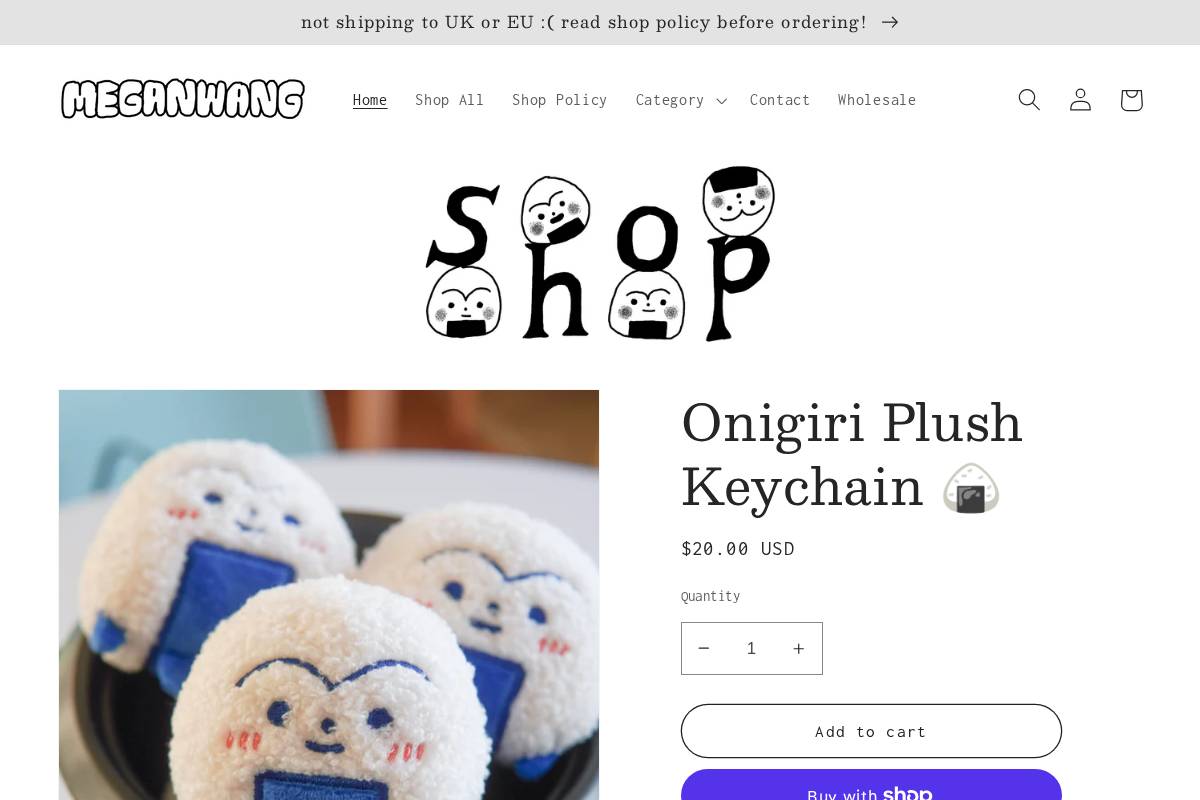 meganwang.shop homepage screenshot