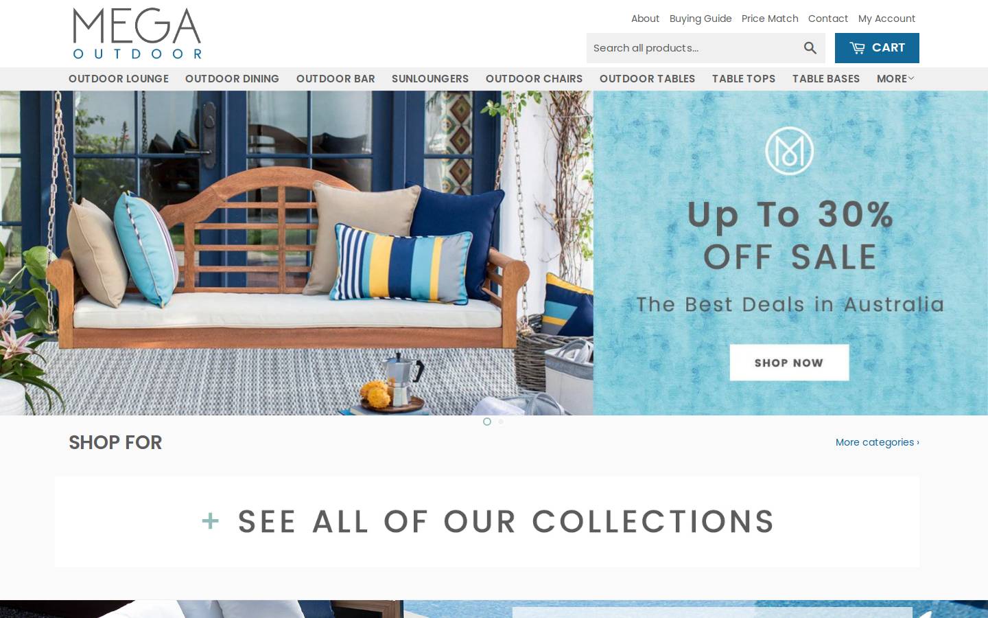 megaoutdoor.com.au homepage screenshot