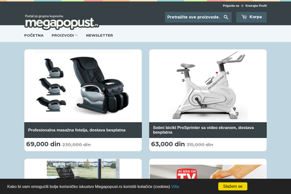Megapopust.rs homepage screenshot