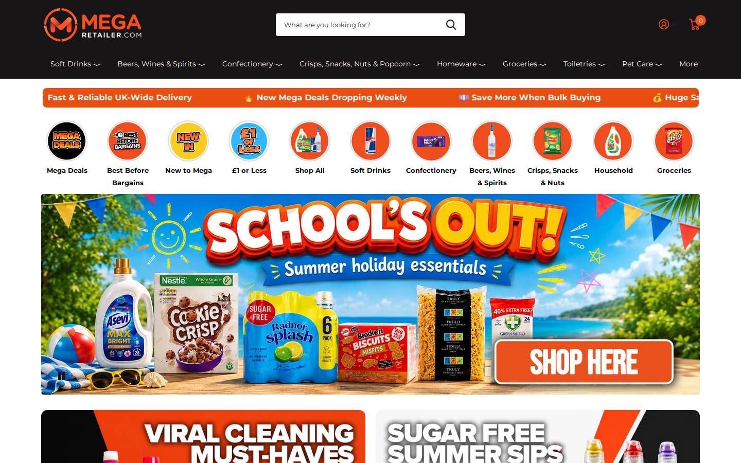 Megaretailer homepage screenshot