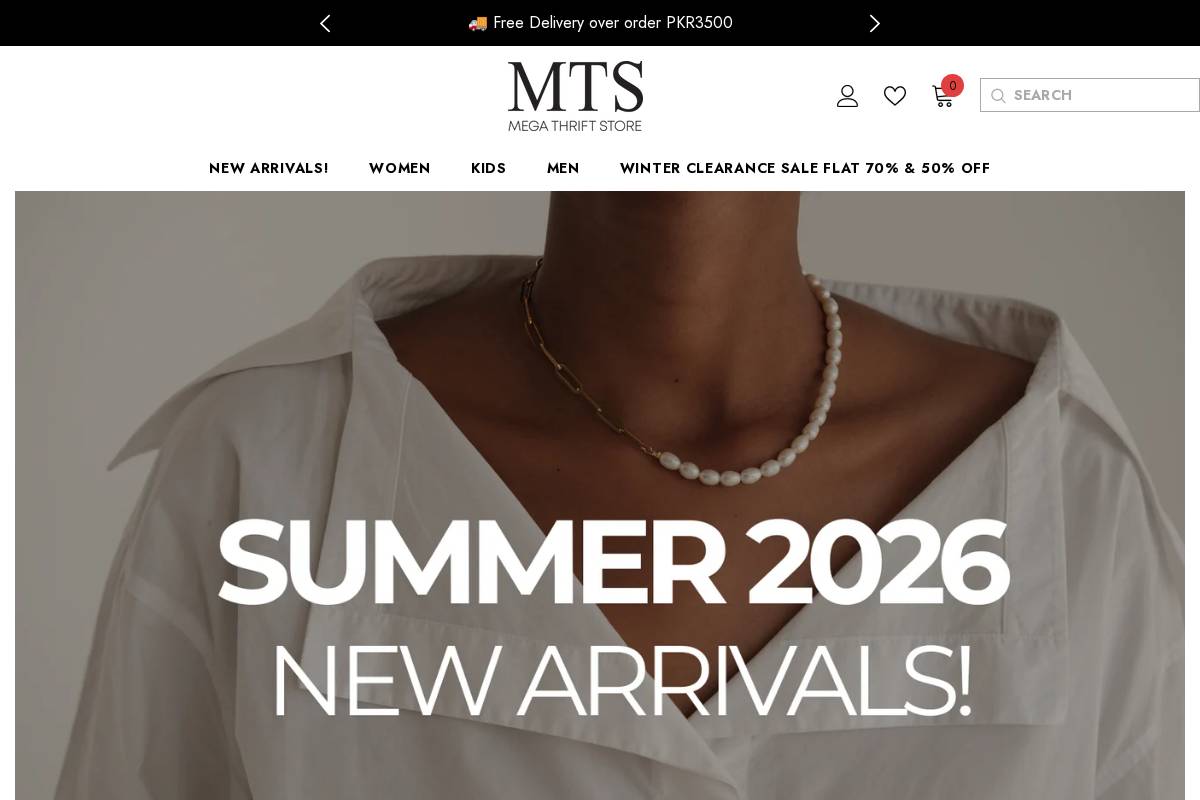 megathriftstore.pk homepage screenshot