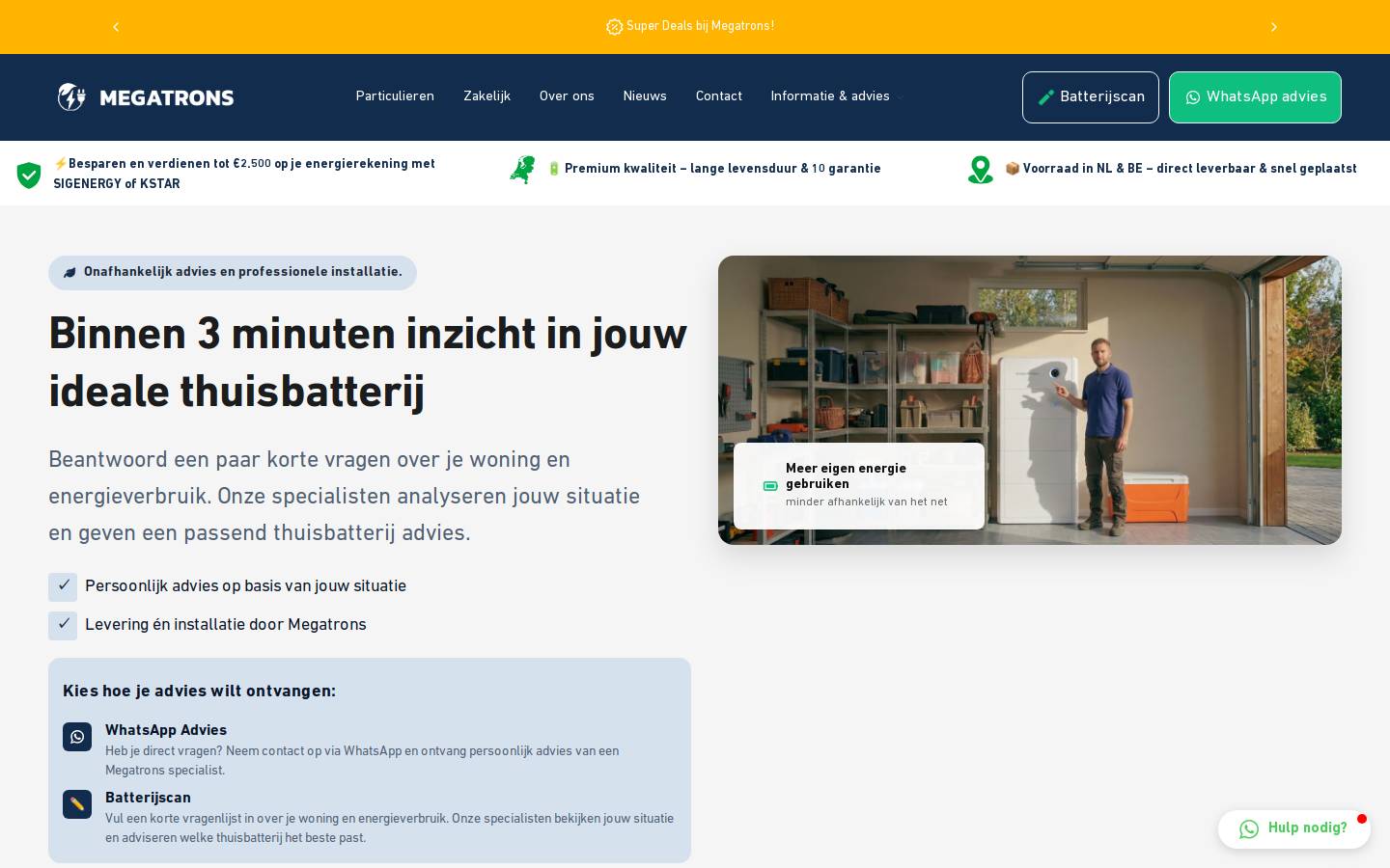 Megatrons Energy Solutions B.V. homepage screenshot
