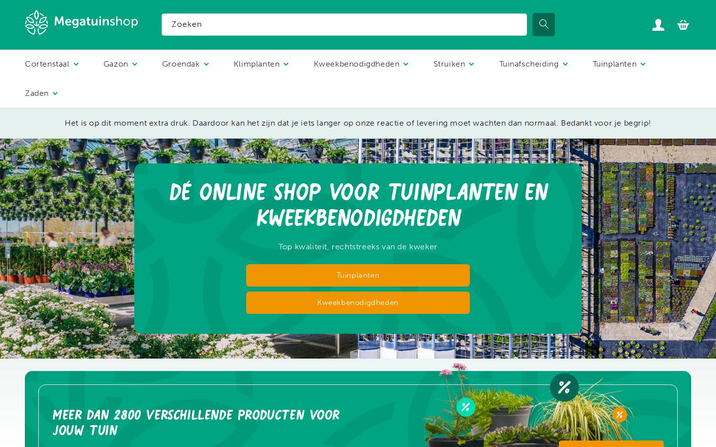 Megatuinshop homepage screenshot