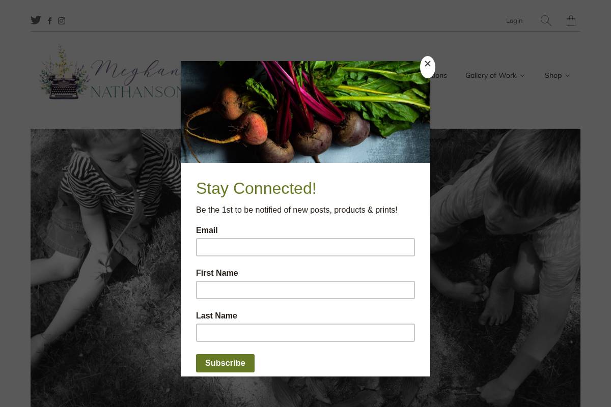 meghannathanson.com homepage screenshot