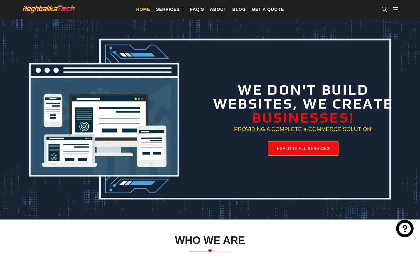 Meghbalika Tech homepage screenshot