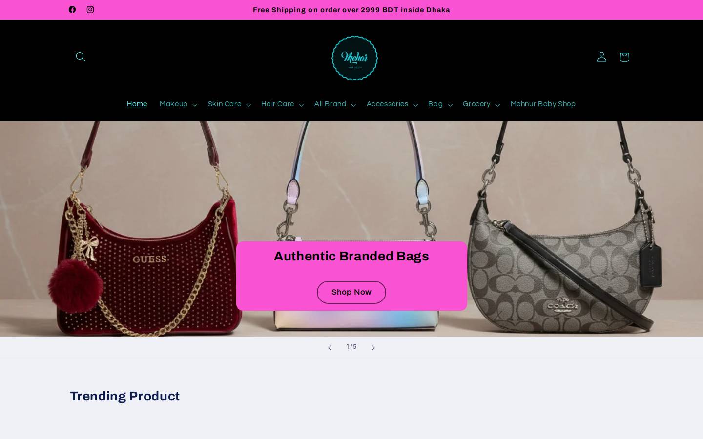 meharshop.com homepage screenshot