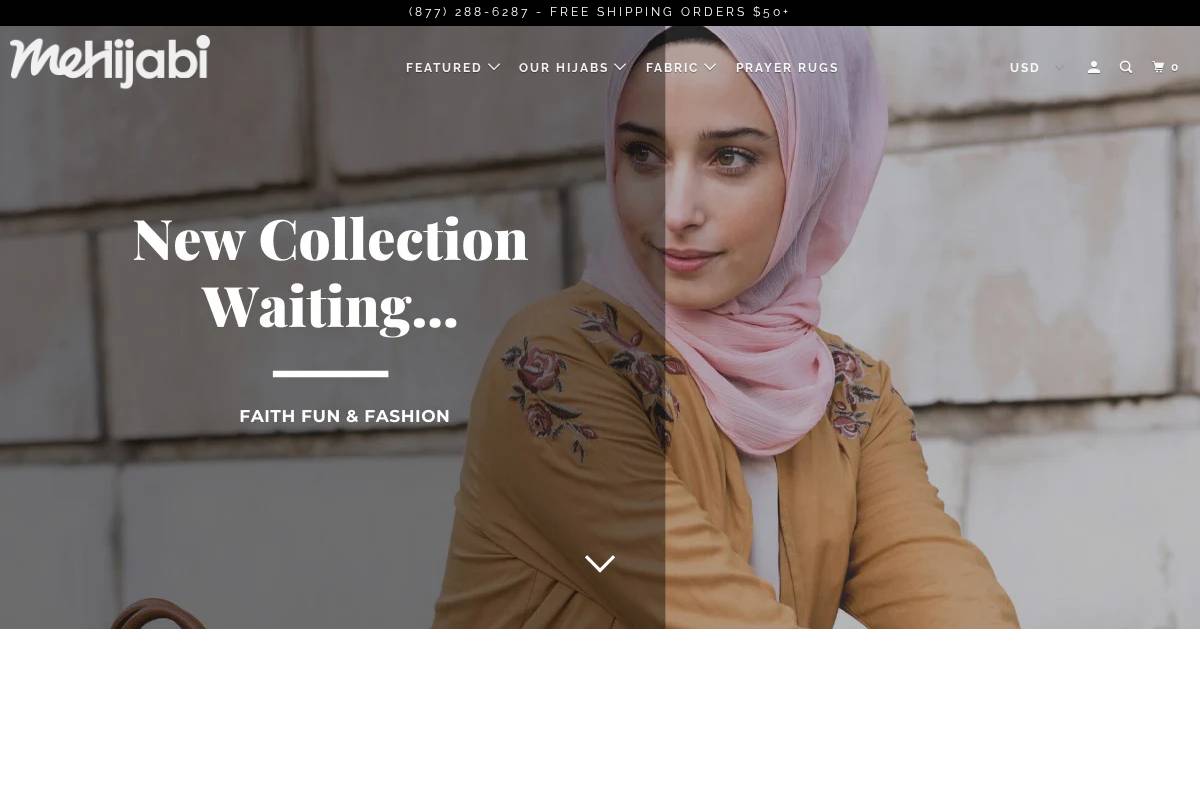 MeHijabi homepage screenshot
