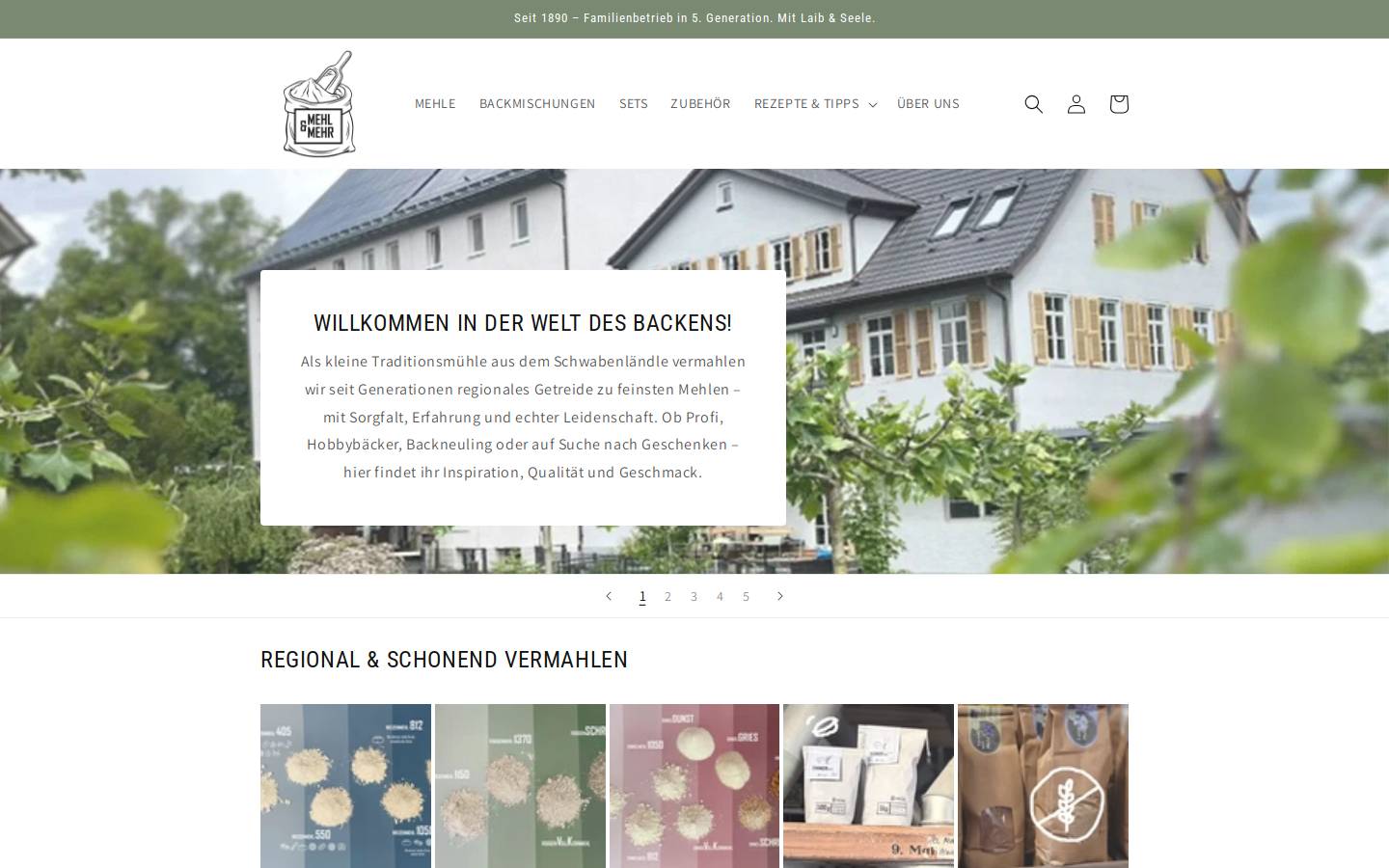mehlundmehr.shop homepage screenshot