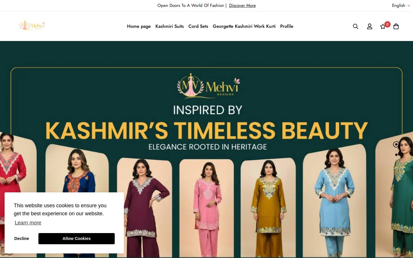 mehvidesigns.com homepage screenshot
