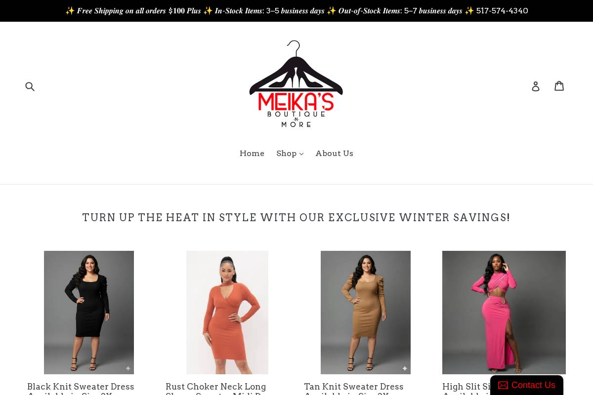 meikasboutiquenmore.com homepage screenshot