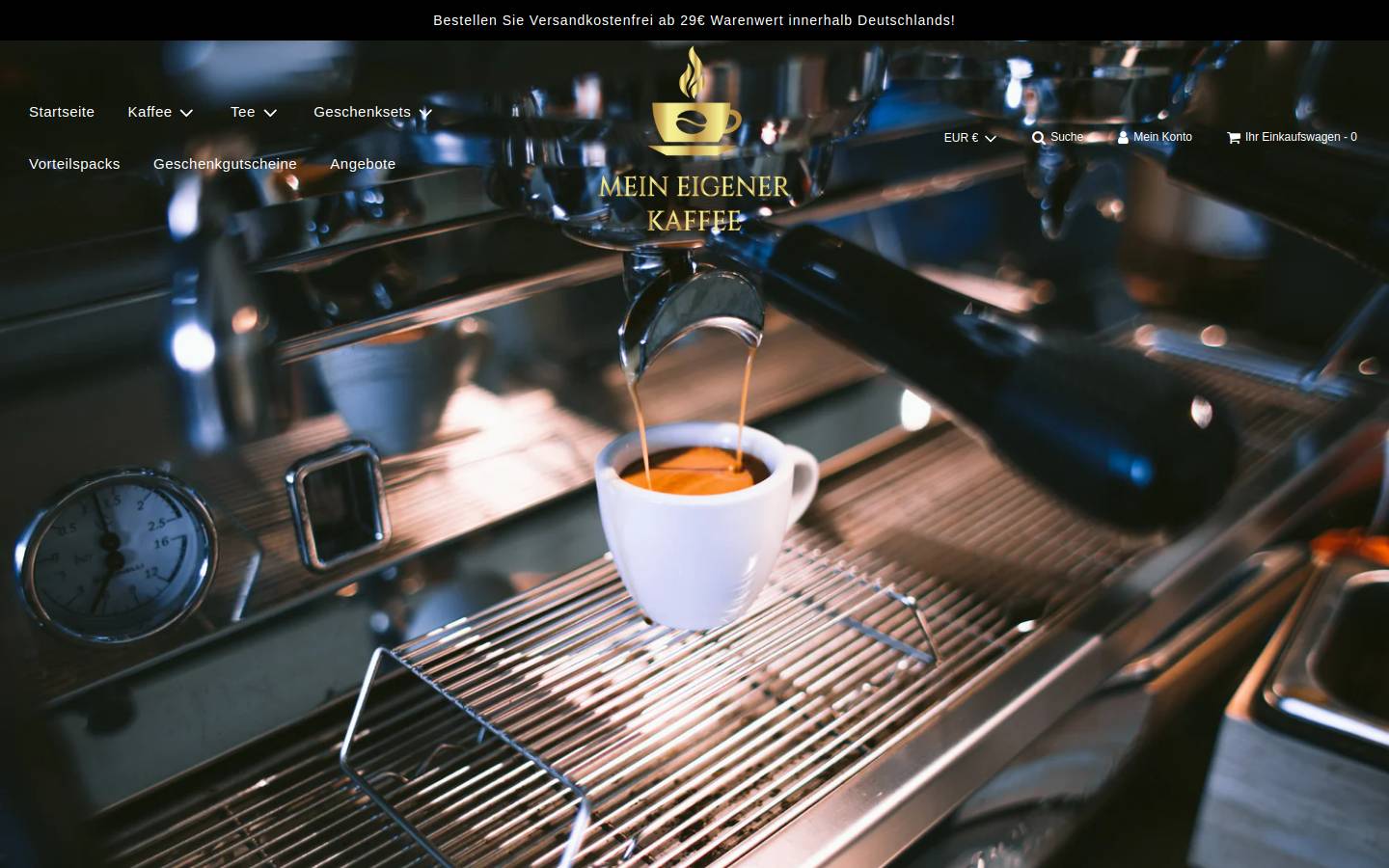 Mein Eigener Kaffee homepage screenshot