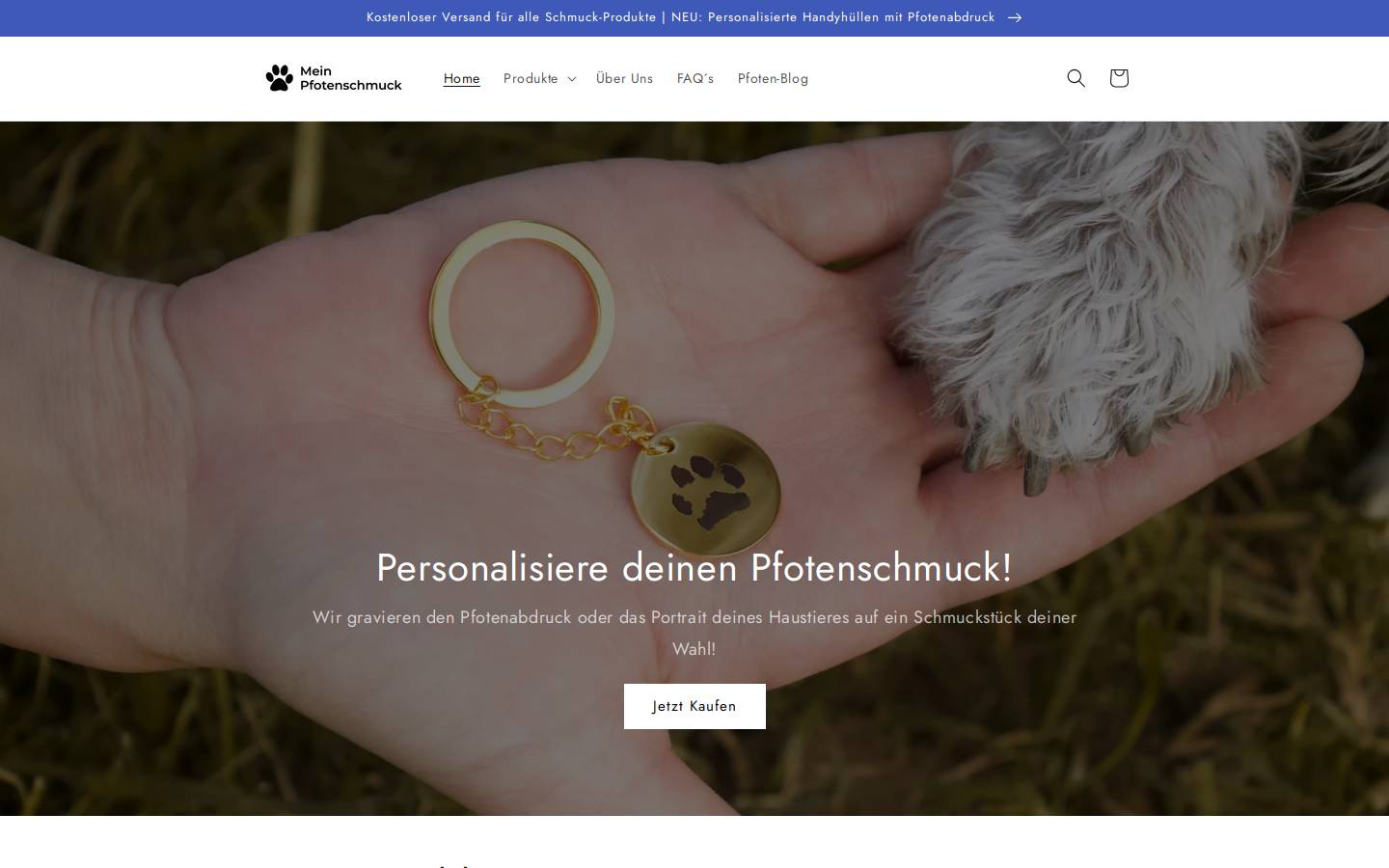 mein-pfotenschmuck.com homepage screenshot