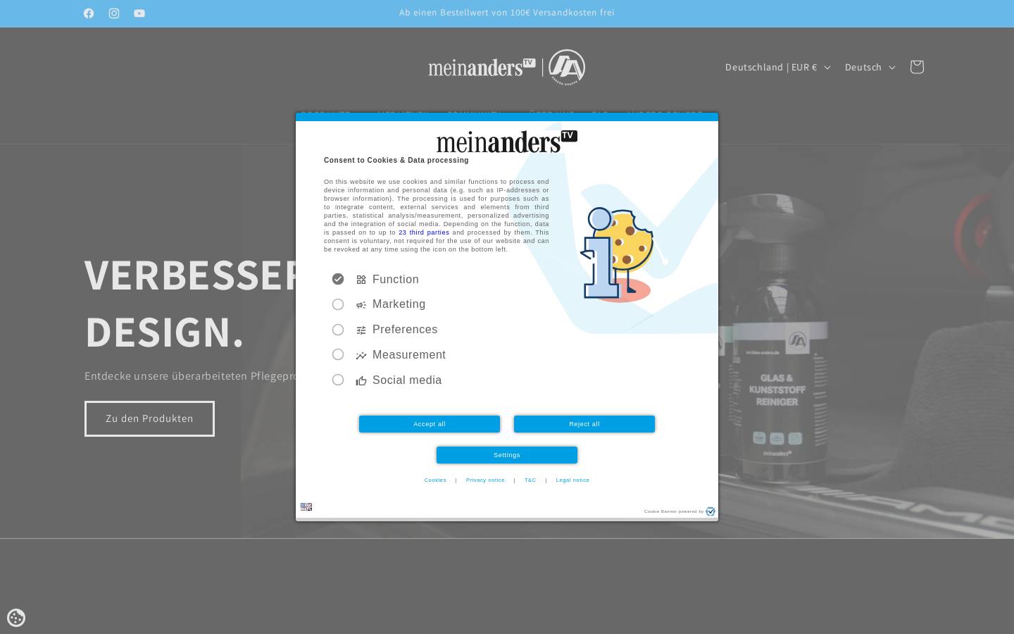 Meinanders homepage screenshot