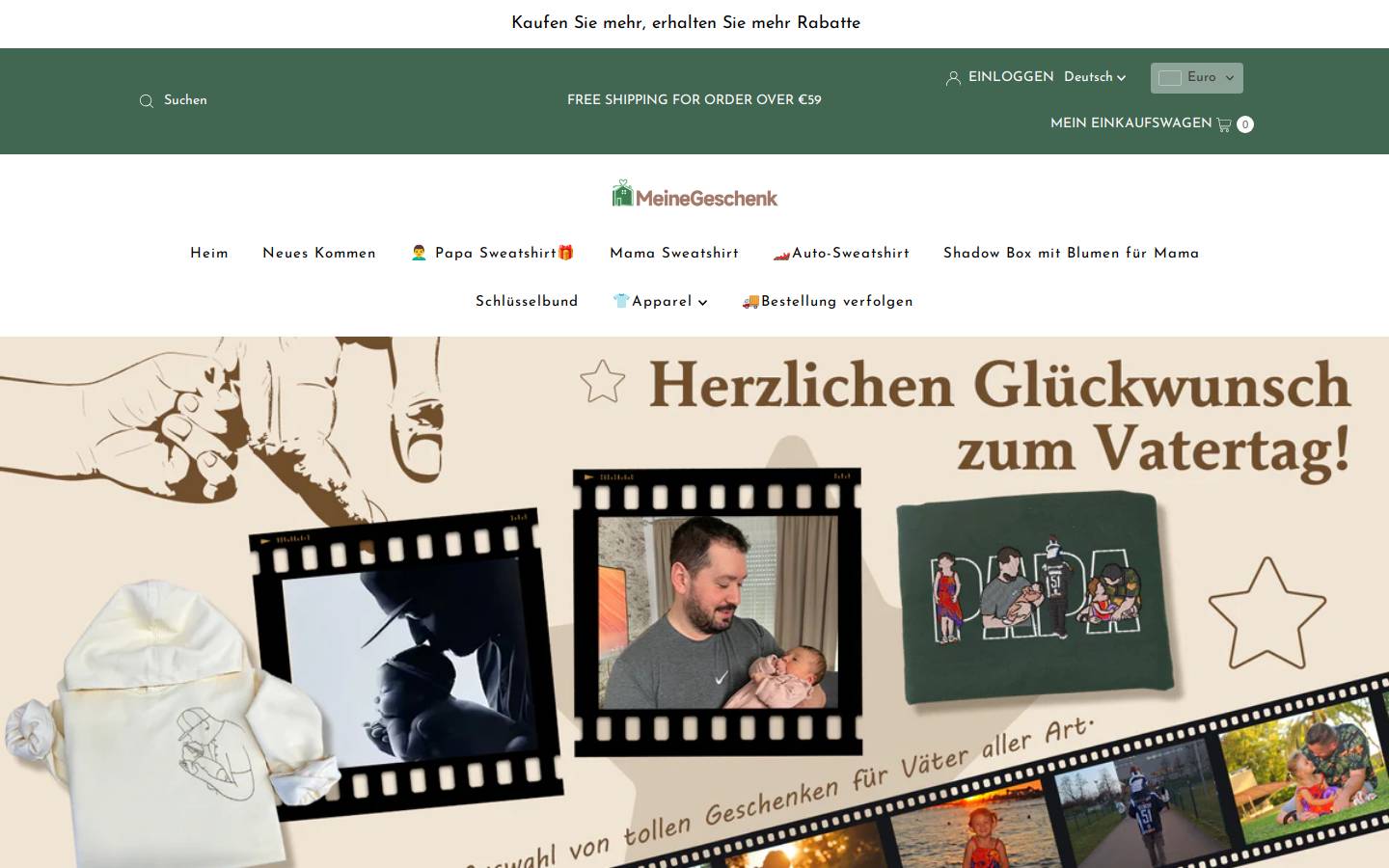 Meinegeschenk homepage screenshot
