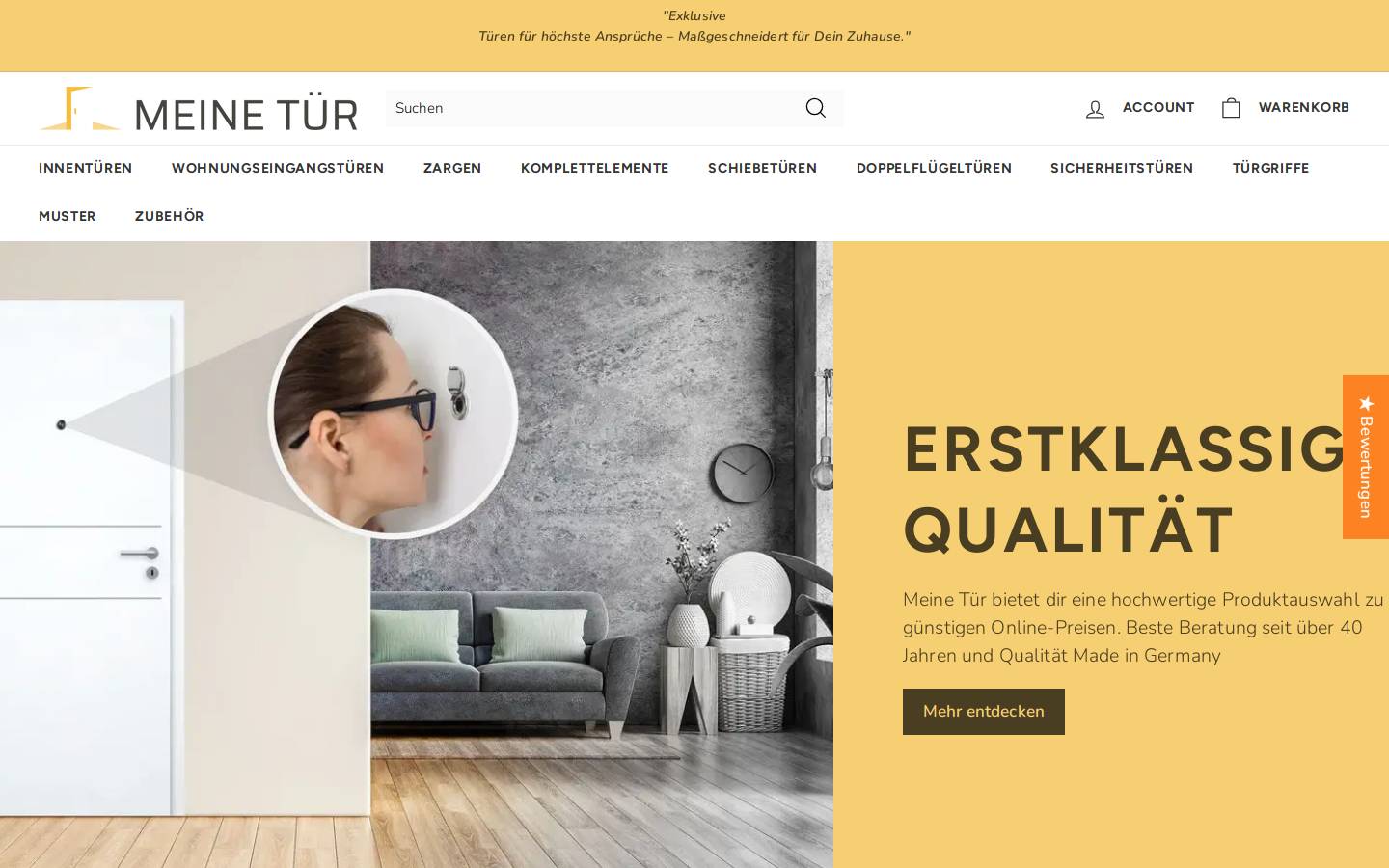 meinetuer.de homepage screenshot