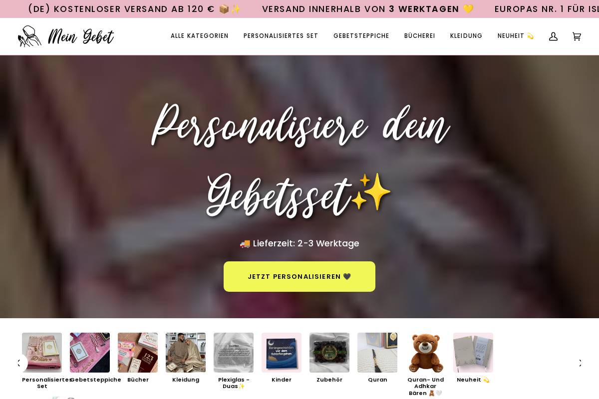 Mein Gebet homepage screenshot