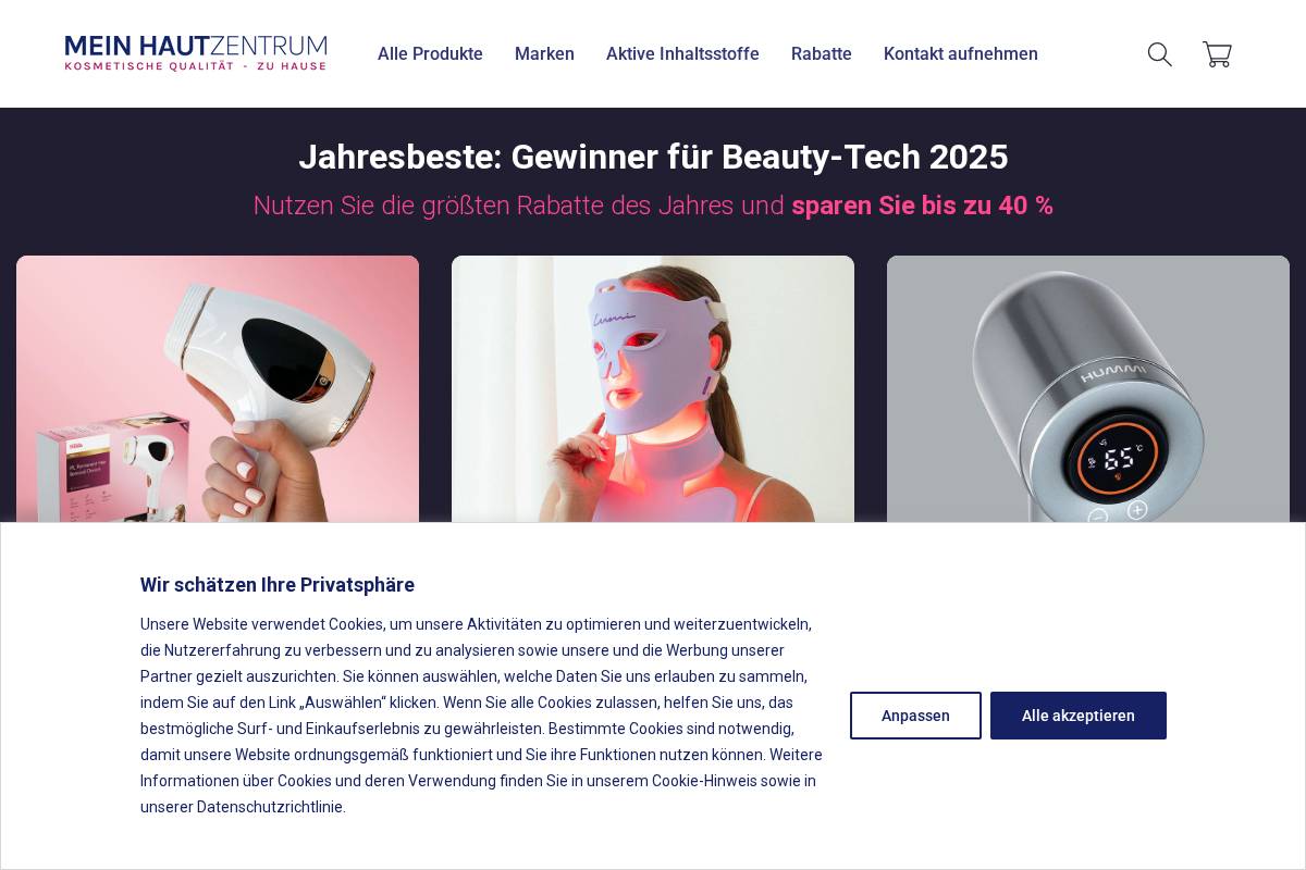 meinhautzentrum.de homepage screenshot