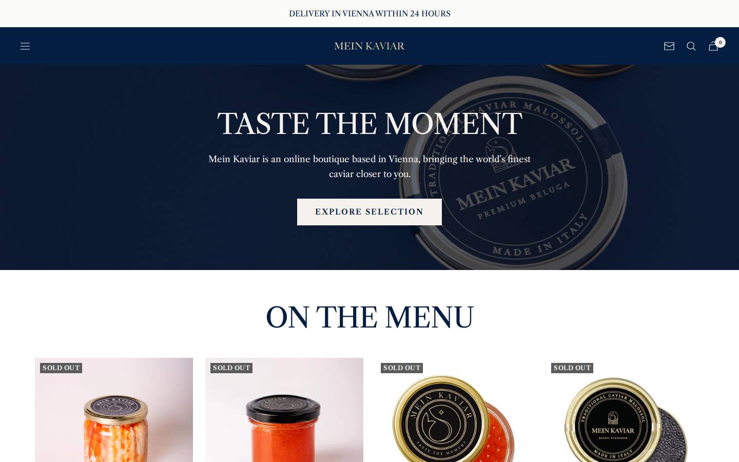meinkaviar.at homepage screenshot