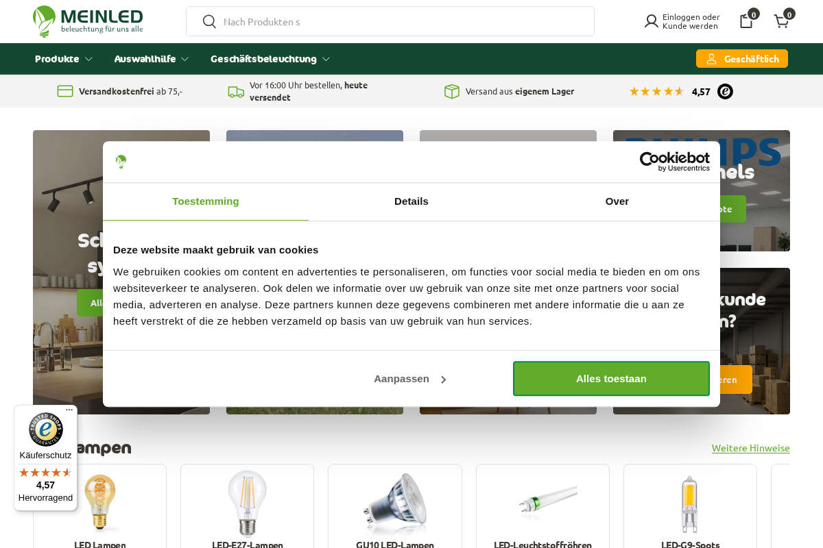 MeinLED homepage screenshot