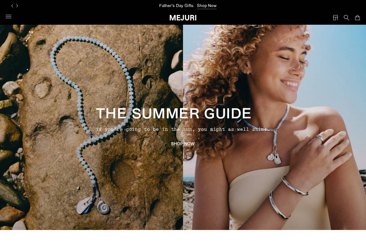 Mejuri homepage screenshot