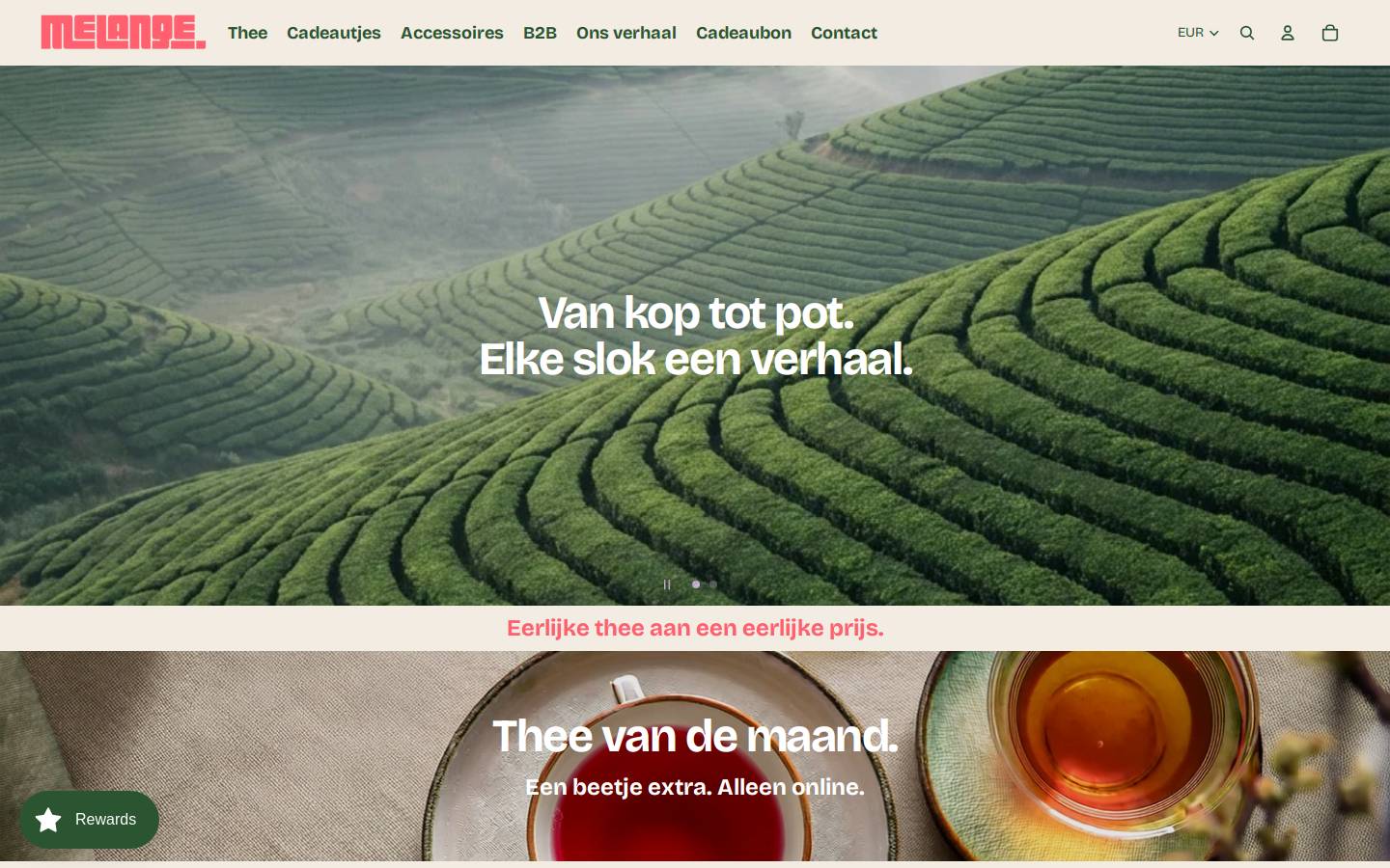Melange homepage screenshot