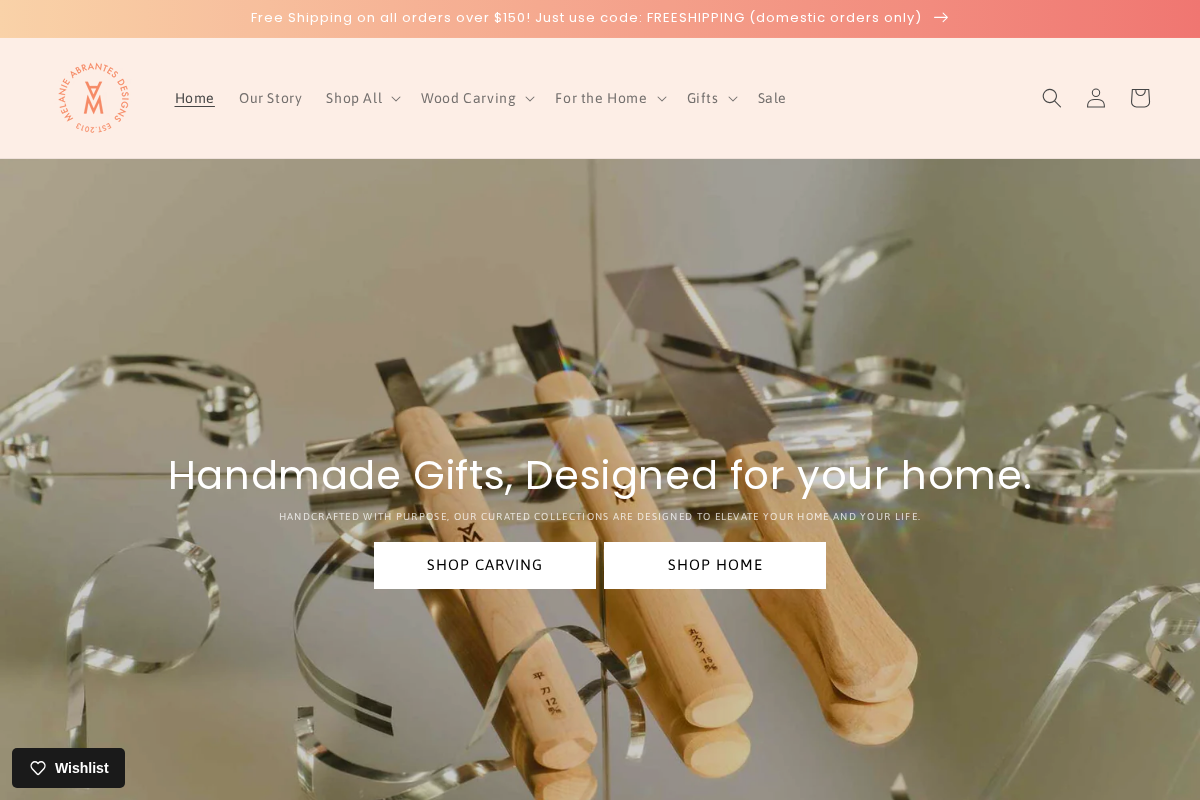 Melanie Abrantes Designs homepage screenshot