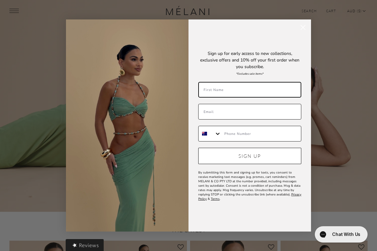 melanithelabel.com homepage screenshot