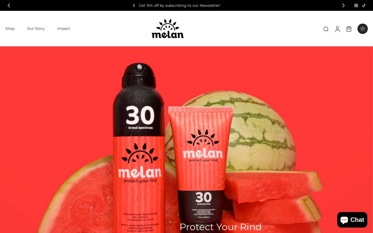 melansuncare.com homepage screenshot