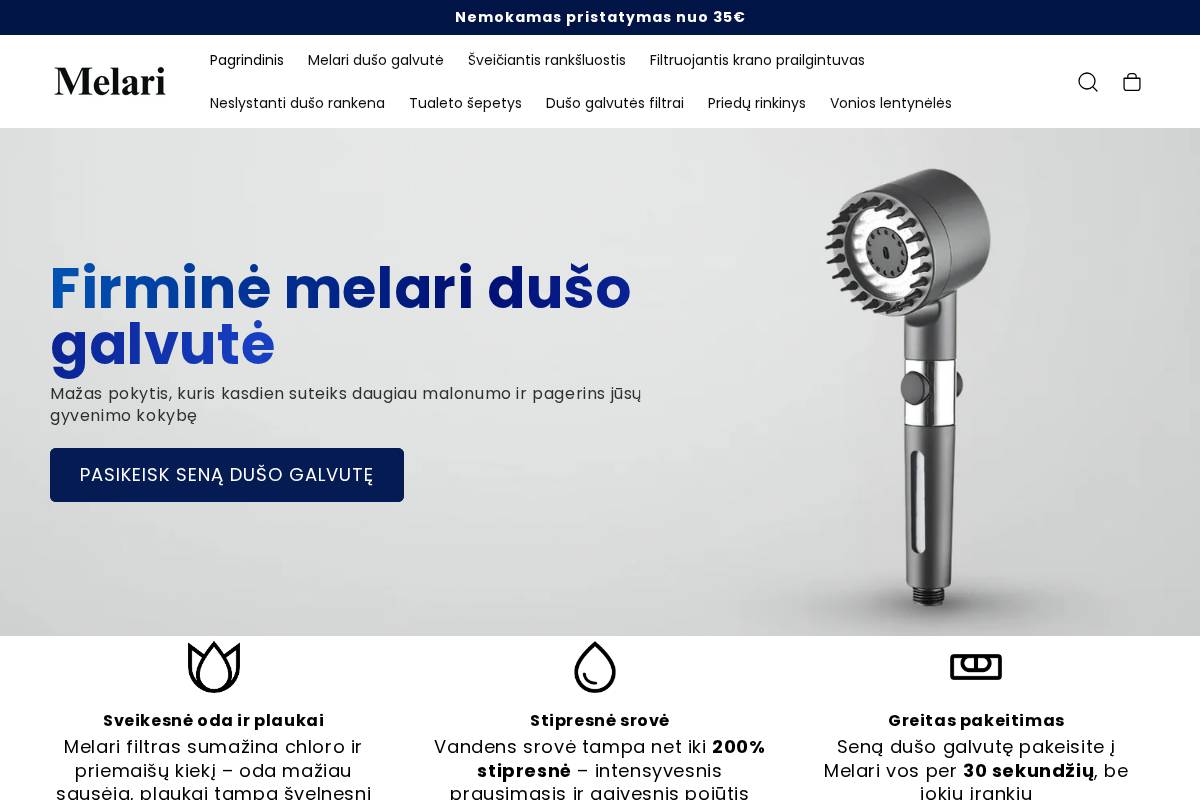 melari.lt homepage screenshot