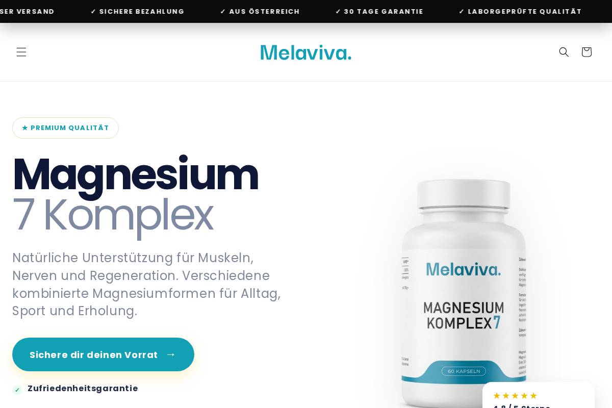 melaviva.com homepage screenshot