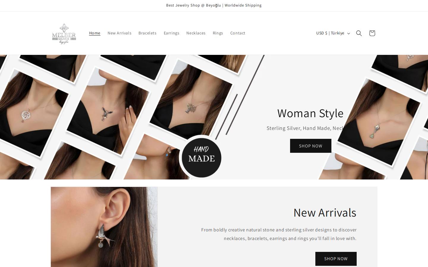 melbersilver.com homepage screenshot