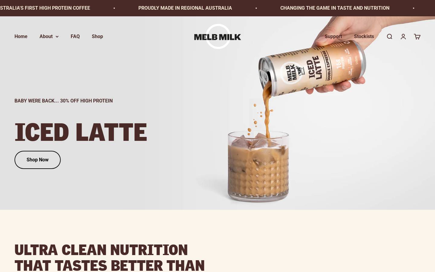melbournemilk.com homepage screenshot