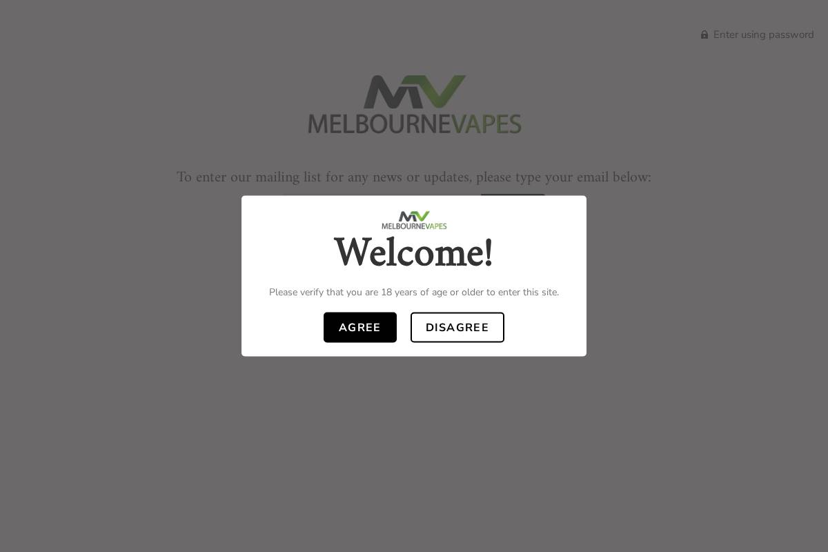 melbournevapes.com.au homepage screenshot