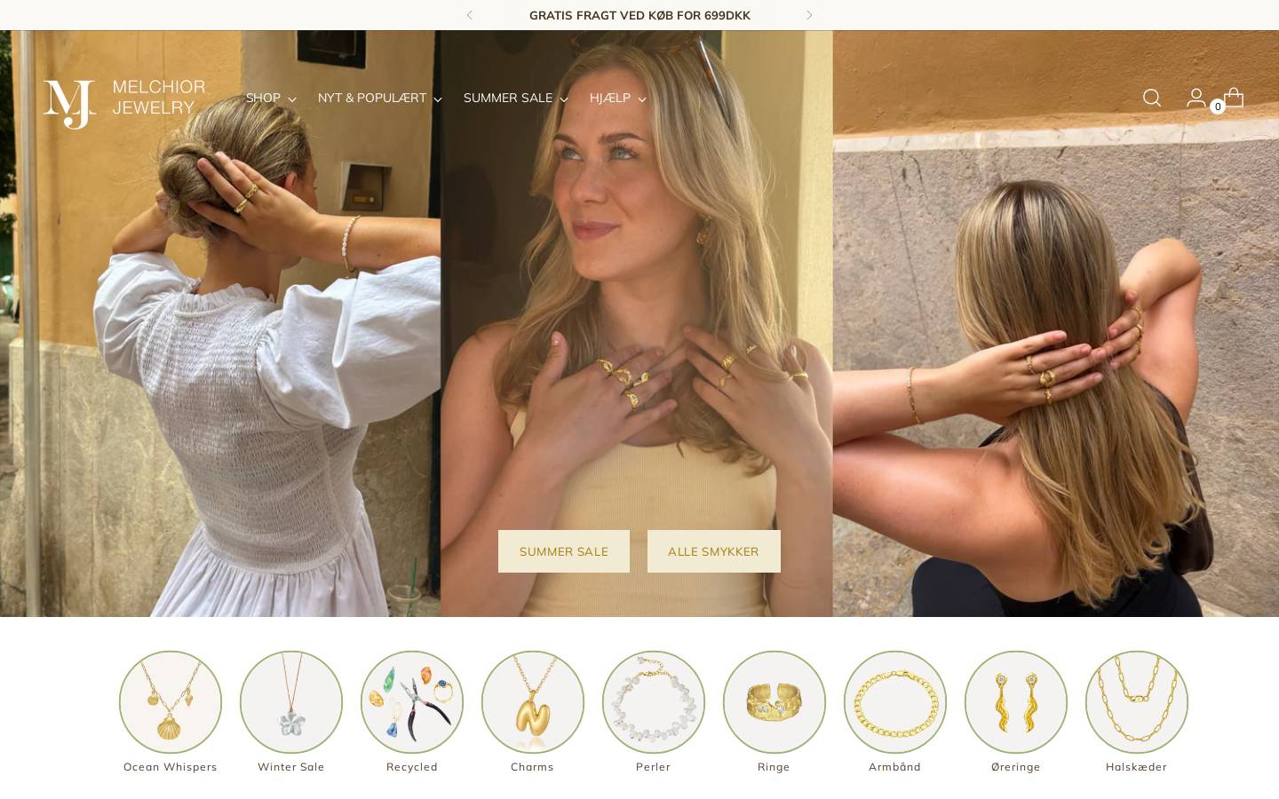 Melchior Jewelry homepage screenshot