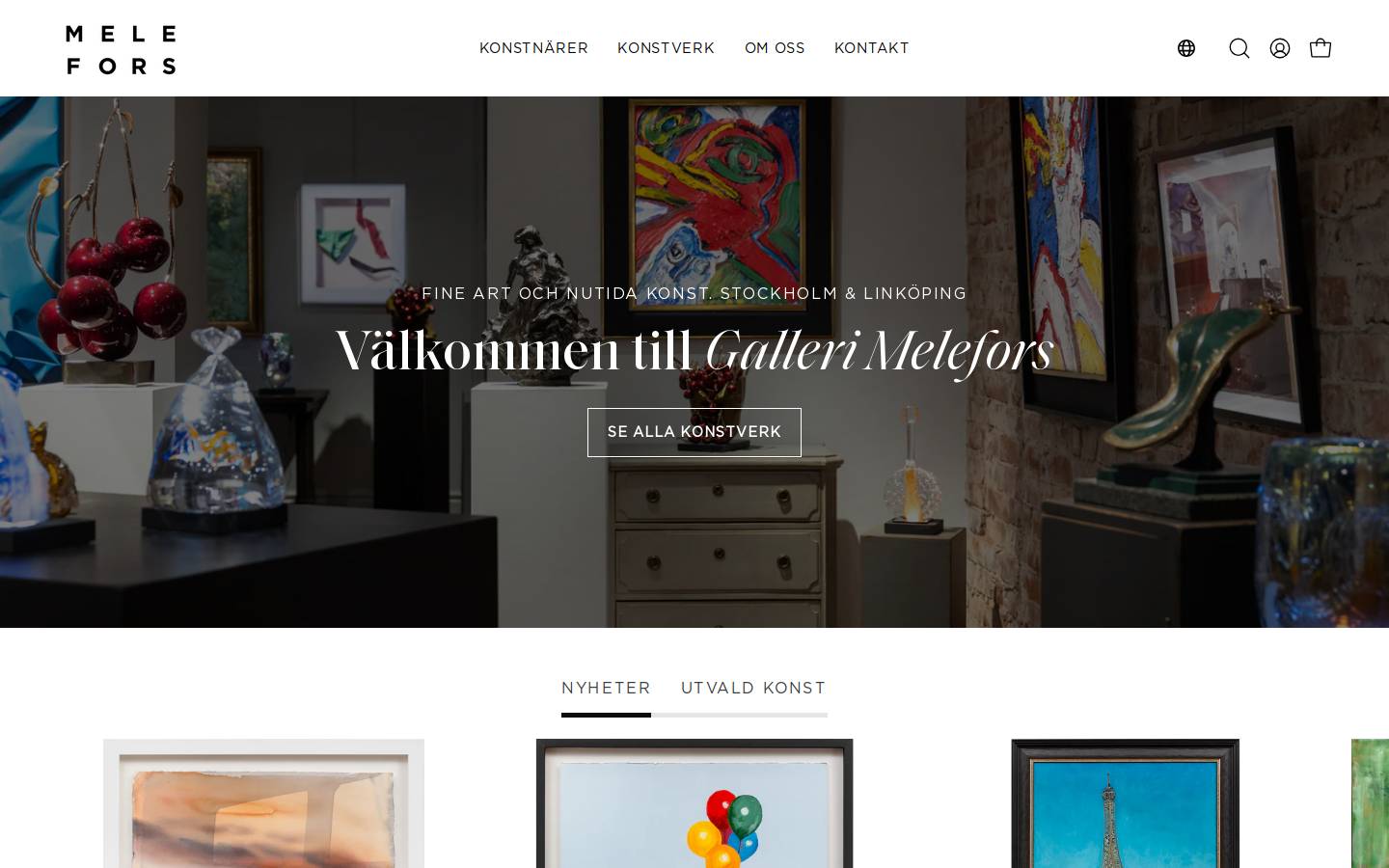 Galleri Melefors homepage screenshot