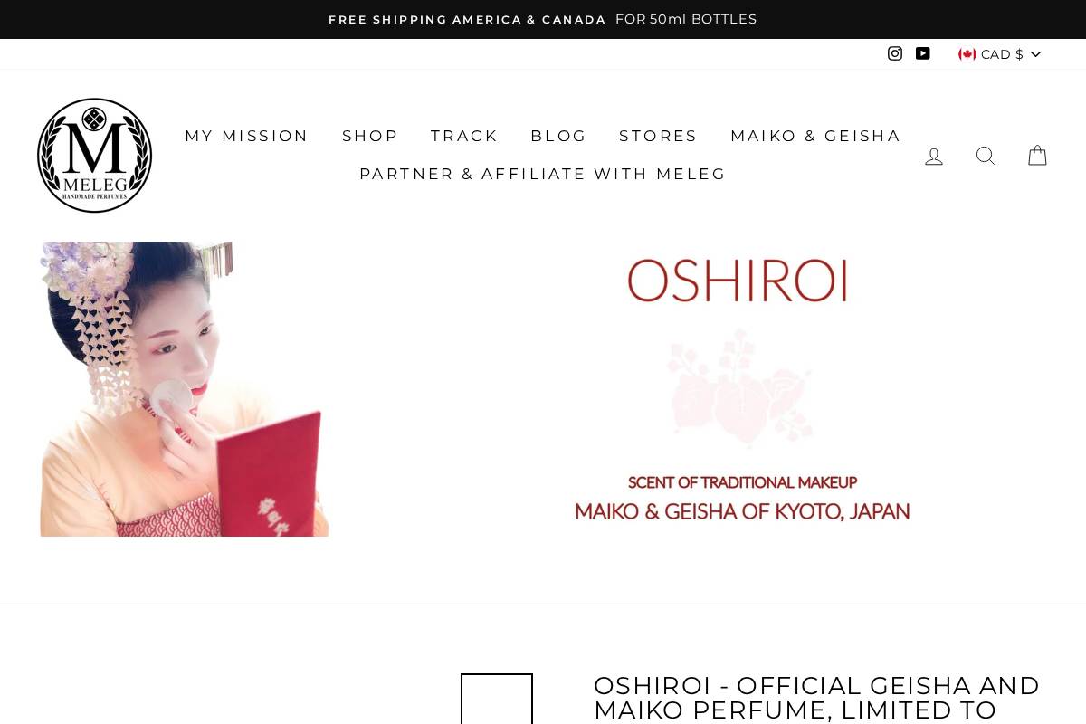 melegperfumes.com homepage screenshot