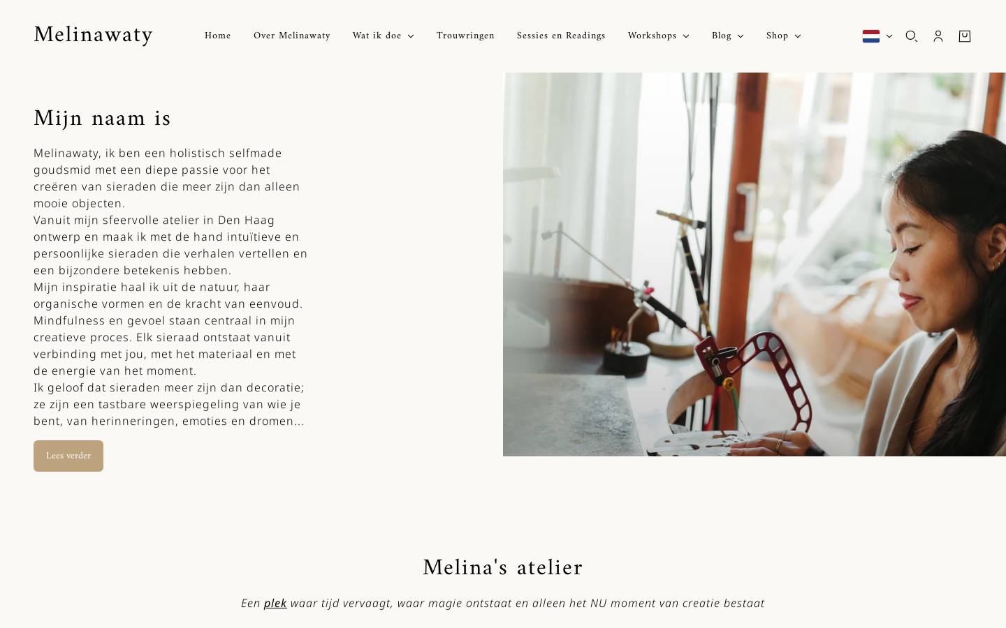 melinawaty.com homepage screenshot