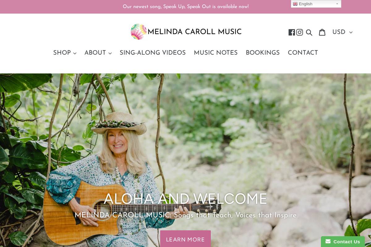 melindacarollmusic.com homepage screenshot