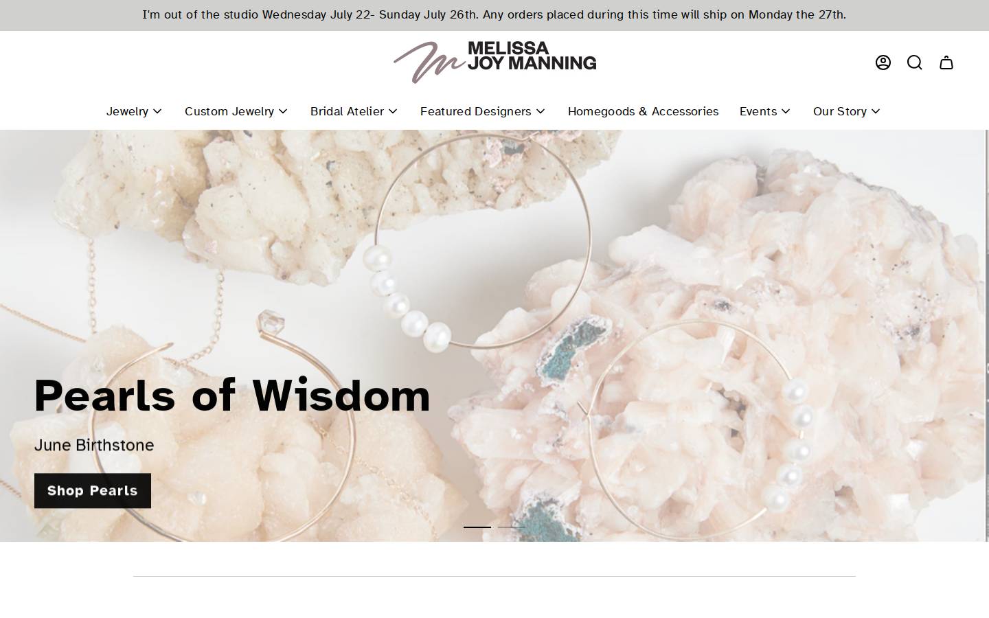 Melissa Joy Manning homepage screenshot